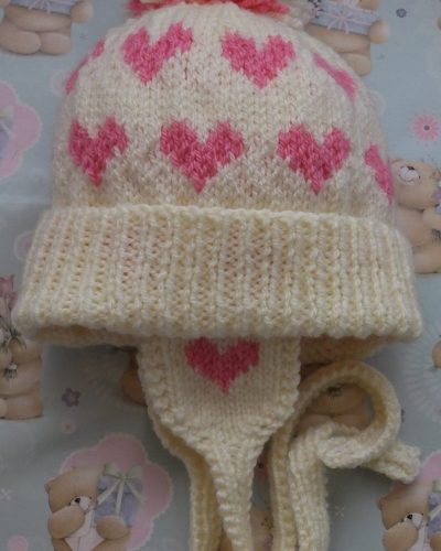 Aran Babies Heart Hat