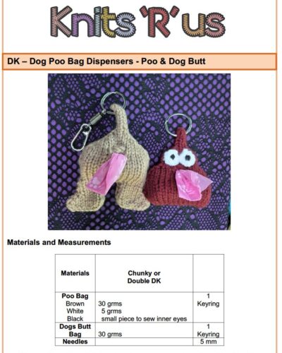 knitting patterns dog poo bags