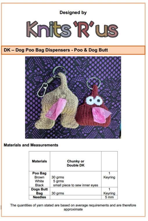 knitting patterns dog poo bags
