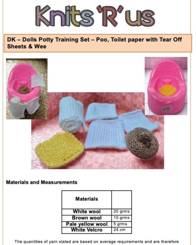 Potty Training Doll Accessories Knitting Pattern – Instant PDF Download 